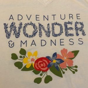 Disney Tops - Adventure, Wonder, & Madness Floral T-Shirt Disney Tops - Adventure, Wonder, & Madness Floral T-Shirt